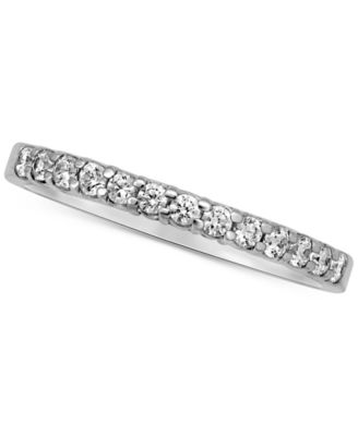 Macy's - Diamond Flat Band (1/4 ct. t.w.) in 14k White, Yellow, or Rose Gold