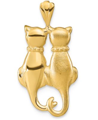 Macy's - Twin Cats Charm Pendant in 14k Yellow Gold