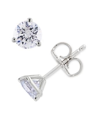Macy's - Diamond (3/8 ct. t.w.) Stud Earrings in 14K White or Yellow Gold