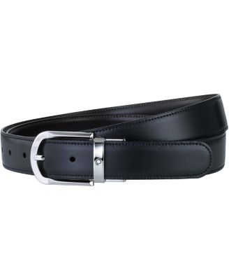 Montblanc - Men's Black & Brown Reversible Leather Belt