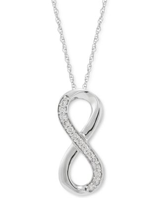 Macy's - 241 WEAR IT BOTH WAYS Diamond Infinity Pendant Necklace (1/8 ct. t.w.) in 14k White Gold