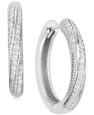 Macy's - Diamond Twist Hoop Earrings (1/4 ct. t.w.)