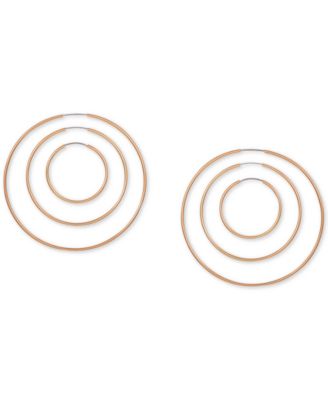 GUESS - Silver-tone Set of 3 Endless Hoops
