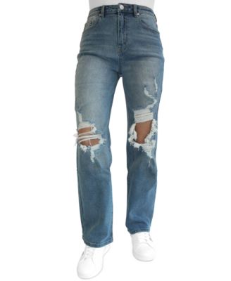 Almost Famous - Juniors' Ripped High-Rise Jeans