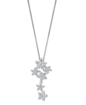 Macy's - LALI Jewels Diamond Floral Pendant Necklace (3/8 ct. t.w.) in 14K White Gold