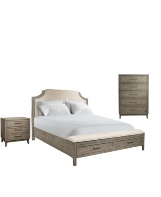 Furniture - Vogue 3pc Bedroom Set (Queen Bed, Chest & Three Drawer Nightstand)