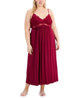I.N.C. International Concepts - Plus Size Lace Cup Long Nightgown