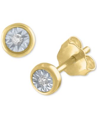 Macy's - Diamond Accent Stud Earrings in 14k Gold-Plated Sterling Silver