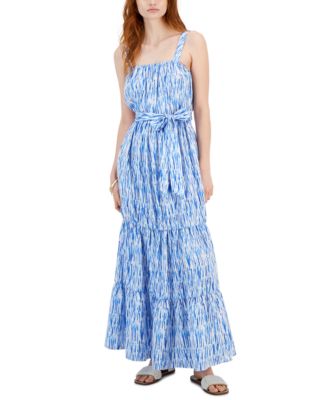 I.N.C. International Concepts - Women's Floral-Print Tiered Tie-Waist Maxi Dress