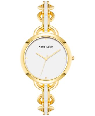 Anne Klein - Women's Gold-Tone & Enamel Bracelet Watch 36mm