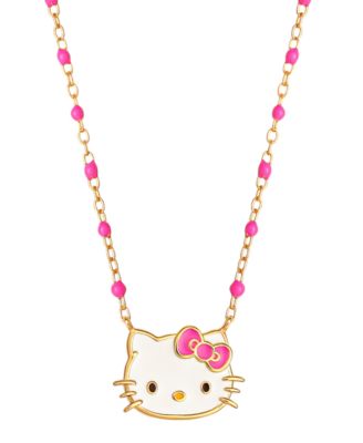 Macy's - Enamel & Bead Chain Hello Kitty 18" Pendant Necklace in 18k Gold-Plated Sterling Silver