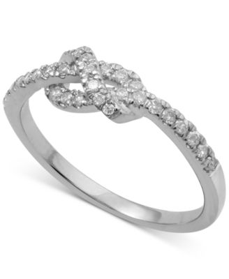 Macy's - Diamond Knot Band (1/4 ct. t.w.) in 14k Rose, Yellow or White Gold