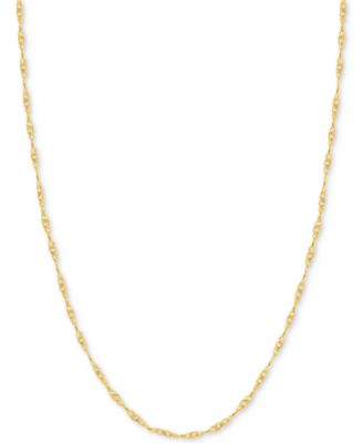 Italian Gold - Singapore Chain Necklace in 14k Gold