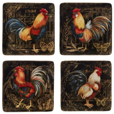 Certified International - Gilded Rooster 4-Pc. Dinner Plate