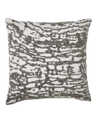 Donna Karan New York - Donna Karan Collection Luna Beaded Decorative Pillow in Platinum