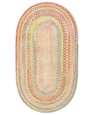 Capel - Area Rug, Cutting Garden Oval Braid 0450-150 Buttercup 5' x 8'