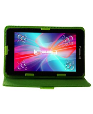 LINSAY - 7" Quad Core Android 10 Tablet Bundle with Leather Case Dual Cameras