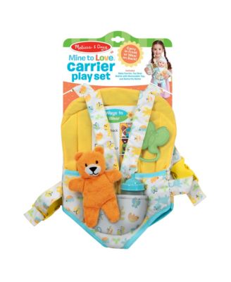 Melissa and Doug - Mine to Love Carrier Play Set for Baby Dolls with Toy Bear, Bottle, Rattle, Activity Card