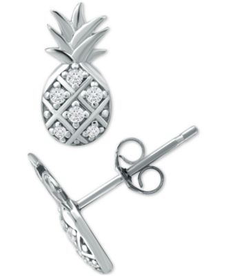 Giani Bernini - Cubic Zirconia Pineapple Stud Earrings in Sterling Silver