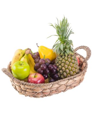 Vintiquewise - Seagrass Medium Fruit Bread Basket Tray with Handles