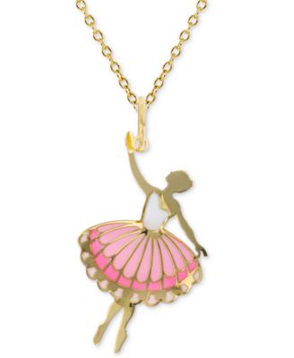 Macy's - Enamel Ballerina 18" Pendant Necklace in 14k Gold