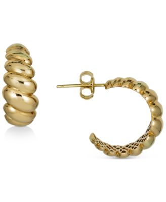 Macy's - Croissant-Style Small Hoop Earrings in 14k Gold