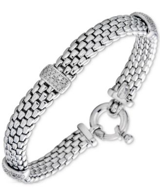 Macy's - Diamond Station Bracelet in Sterling Silver (3/8 ct. t.w.)