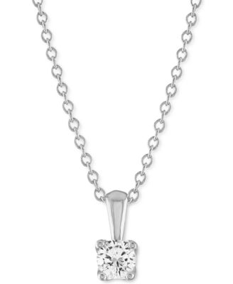 Alethea™ - Certified Diamond 18" Pendant Necklace (1/3 ct. t.w.) in 14k White Gold featuring diamonds with the De Beers Code of Origin