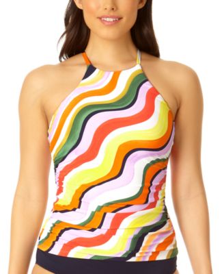 Anne Cole - Women's High-Neck Strappy-Back Tankini Top