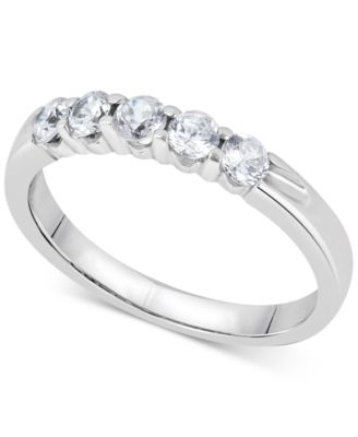 Macy's - Diamond Five-Stone Ring (1/2 ct. t.w.) in 14k White or Yellow Gold