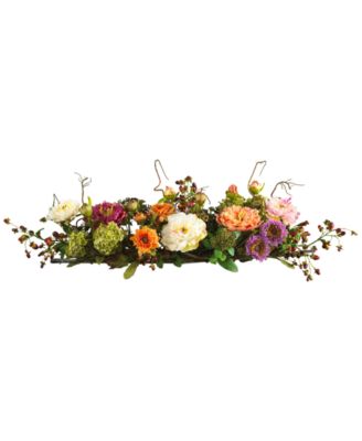 Nearly Natural - Mixed Peony Centerpiece Flower Arrangement