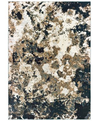 Oriental Weavers - Bowen 1808Q Navy/Gold 3'10" x 5'5" Area Rug