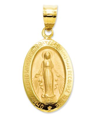 Macy's - 14k Gold Charm, Miraculous Medal Charm