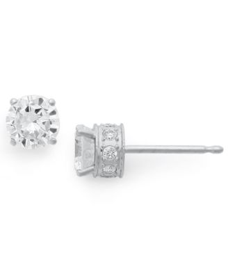 Macy's - Diamond Filigree Stud Earrings in 14k White Gold (1 ct. t.w.)