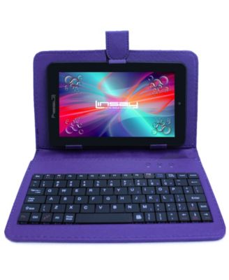 LINSAY - 7" New Tablet Quad Core Bundle with Keyboard Android 10 Dual Camera