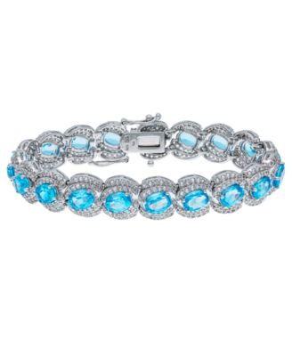 Macy's - Blue and White Topaz Tennis Bracelet in Sterling Silver
