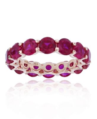 Macy's - Red Cubic Zirconia Eternity Band in 14k Rose Gold Plated Sterling Silver