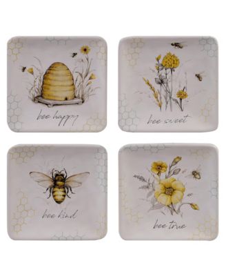 Certified International - Bee Sweet 4-Pc. Canape Plates asst.