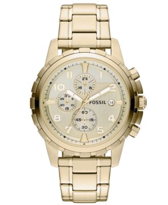 Fossil - Men's Chronograph Dean Gold-Tone Stainless Steel Bracelet Watch 45mm FS4867
