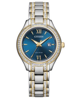 Citizen - Women's Silhouette Crystal Two-Tone Stainless Steel Bracelet Watch 30mm