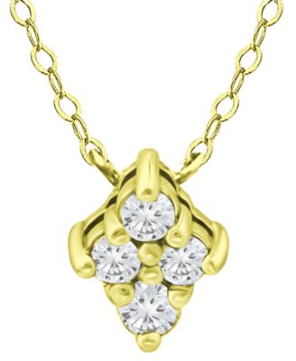 Giani Bernini - Cubic Zirconia Cluster Pendant Necklace, 16" + 2" extender