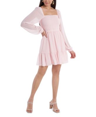 1.STATE - Smocked Animal-Print Mini Dress
