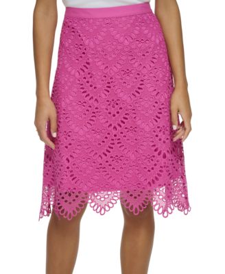 Donna Karan New York - Women's Tile Lace Scalloped-Hem Skirt