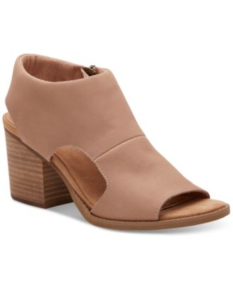 TOMS - Women's Eliana Peep-Toe Cutout Block-Heel Sandals