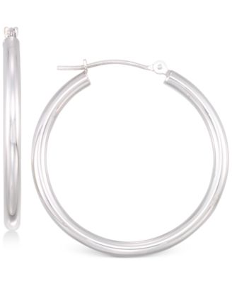 Macy's - Polished Tube Hoop Earrings in 10k Gold, White Gold or Rose Gold