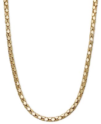 Macy's - 14k Gold Necklace, 20" Diamond Cut Popcorn Chain
