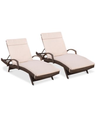 Noble House - Ashley Outdoor Chaise Lounge (Set Of 2), Quick Ship