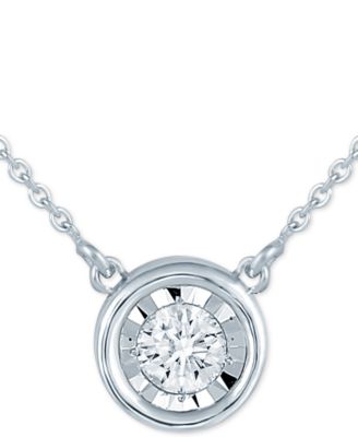 Macy's - Diamond Bezel 18" Pendant Necklace (1/8 ct. t.w.)
