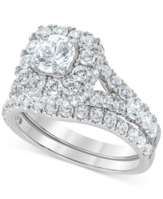Macy's - Diamond Halo Bridal Set (3 ct. t.w.)