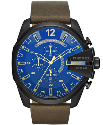 Diesel - Men's Mega Chief Chronograph Brown Leather Watch 51mm